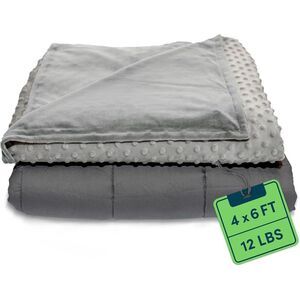 Quility Weighted Blanket for Kids and Toddlers - Twin Size (48" x 72"), Grey